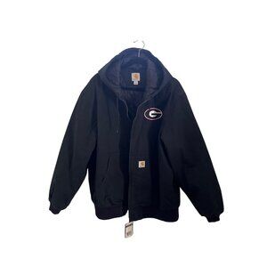 Carhartt collegiate Georgia Bulldogs black hooded insulated zip jacket size XL